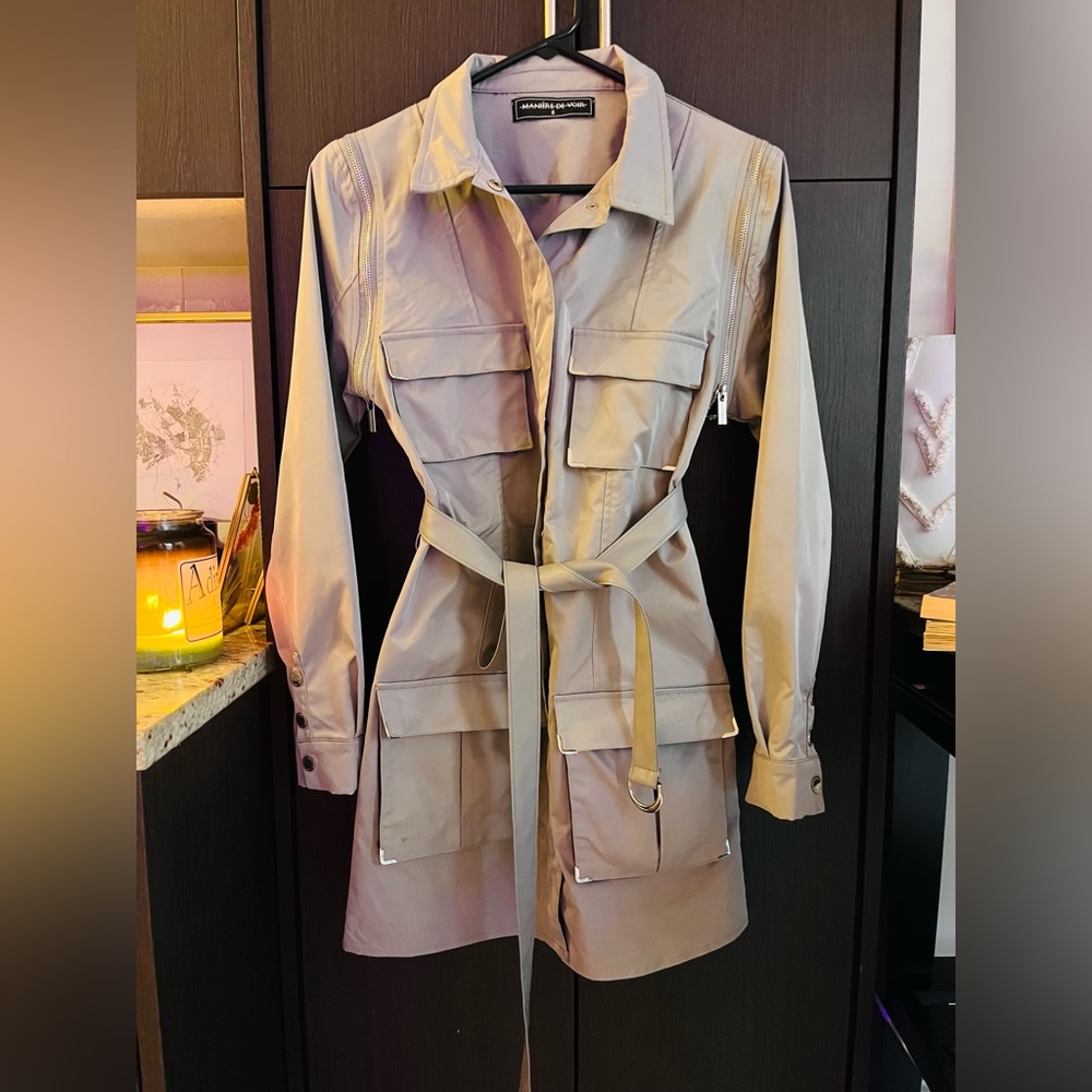 4-way jacket dress with removable sleeves
